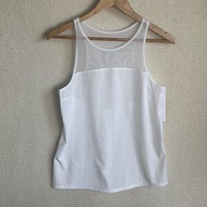 Zella White Athletic Tank with Mesh Detail